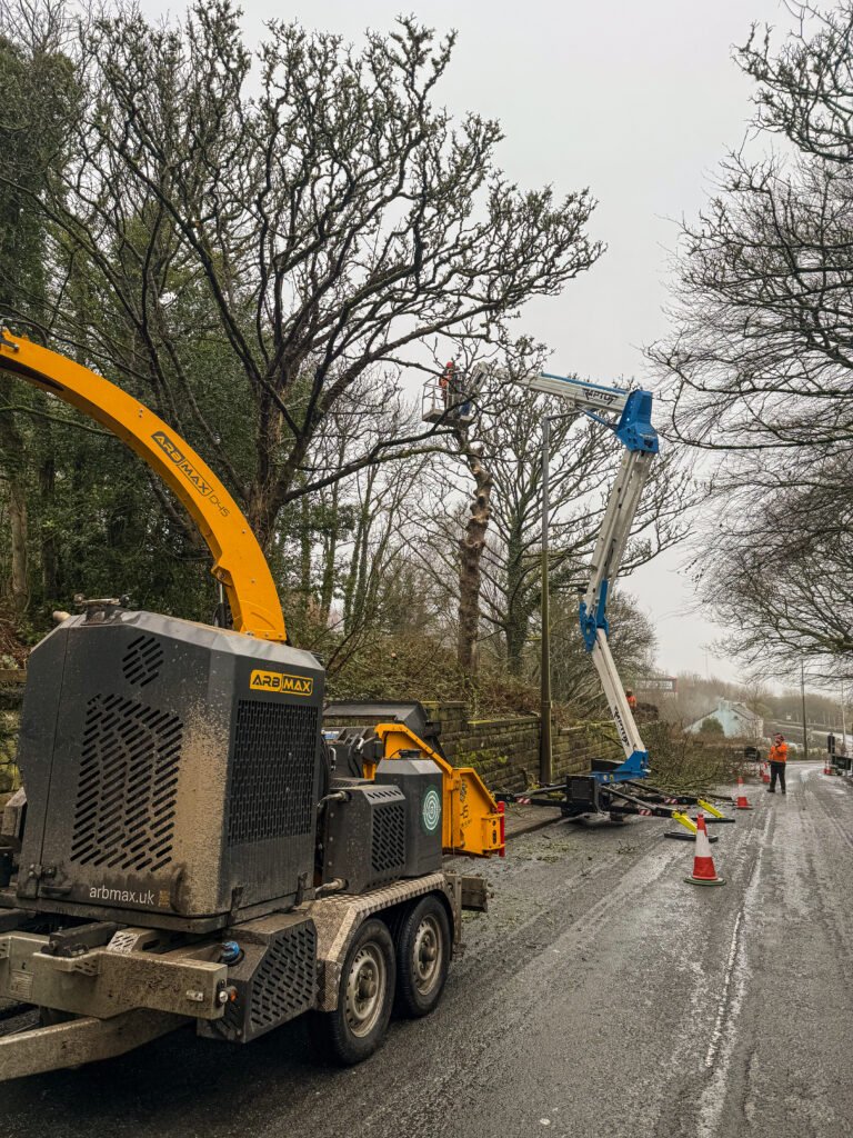 The ARBMAX D45 Chipper making short work of brash. Available to hire